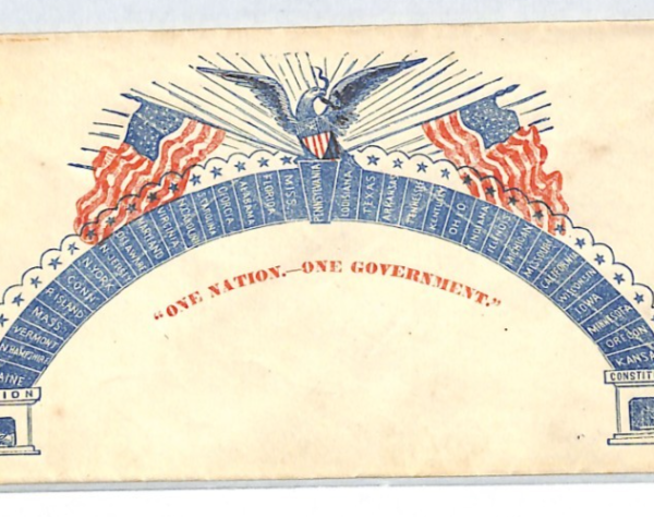 USA CIVIL WAR Stationery Illustrated *ONE NATION* Unused STATES ARCH EAGLE XT190