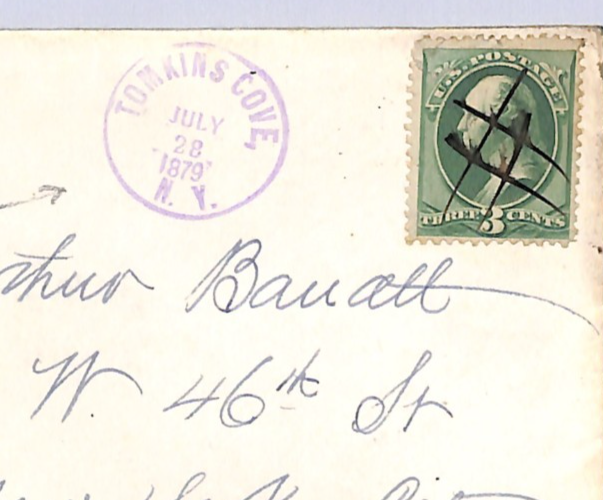 USA CLASSIC Cover 3c 1879 *TOMKINS COVE NY* Violet RUBBER CDS New York UG154 - Image 7