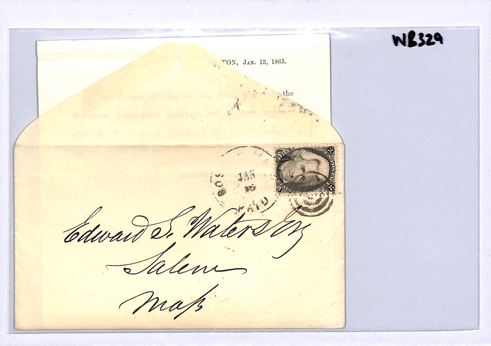 USA Classic Cover 2c 1865 Boston Salem Massachusetts Contents{samwells}WB329 - Image 5
