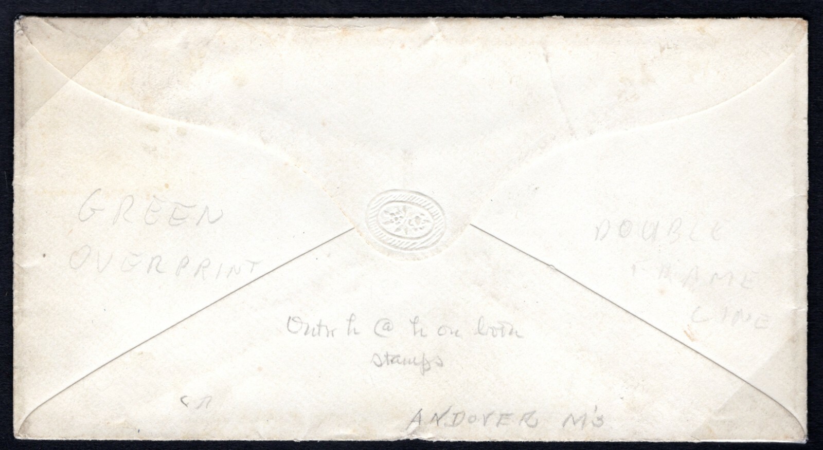 USA Classic Cover 3c Washington DOUBLED FRAMES LINES Blue ANDOVER Mass CDS S242 - Image 5