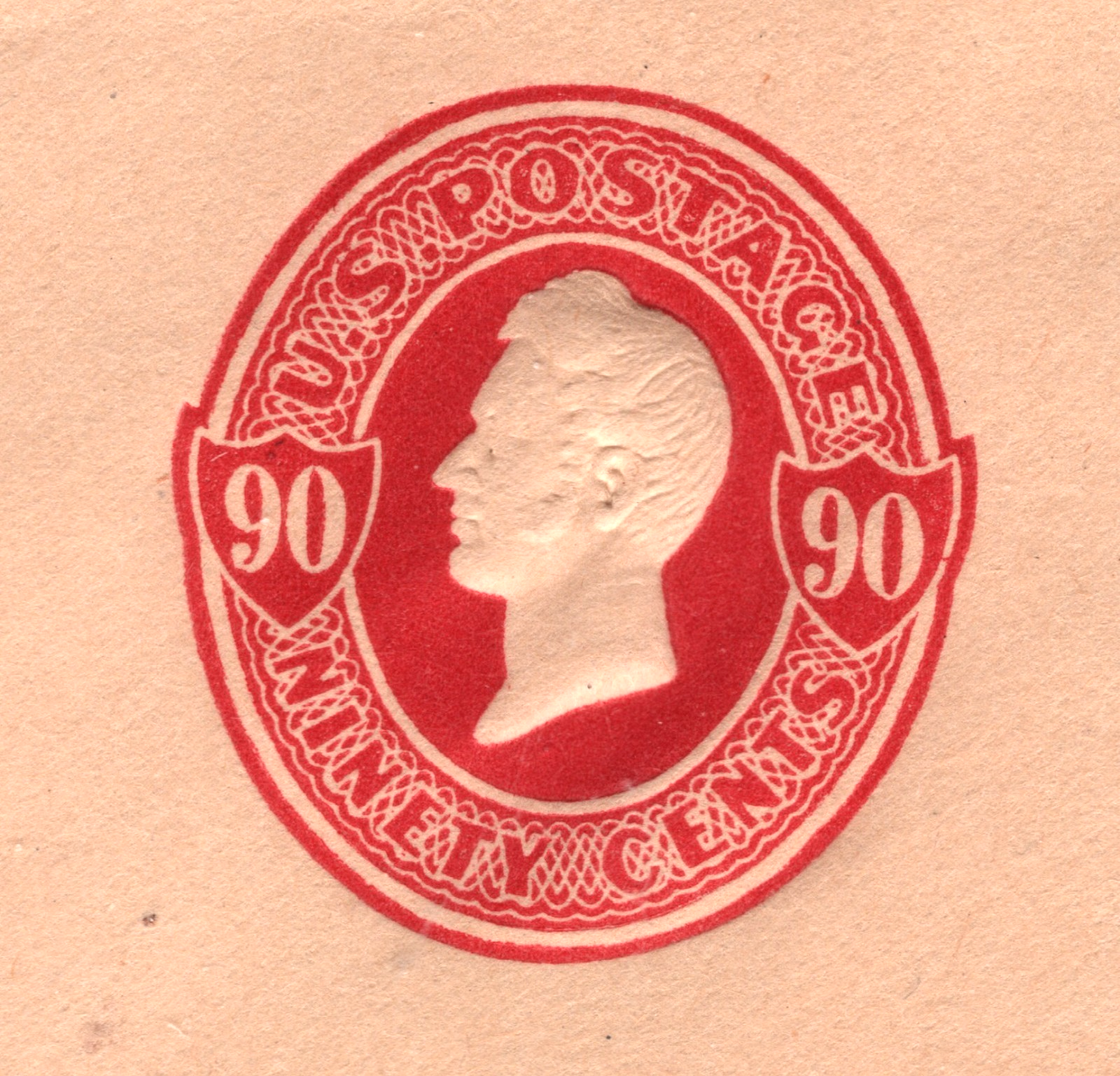 USA Classic Cover 90c Carmine PERRY Postal Stationery Entire Envelope Unused VM3