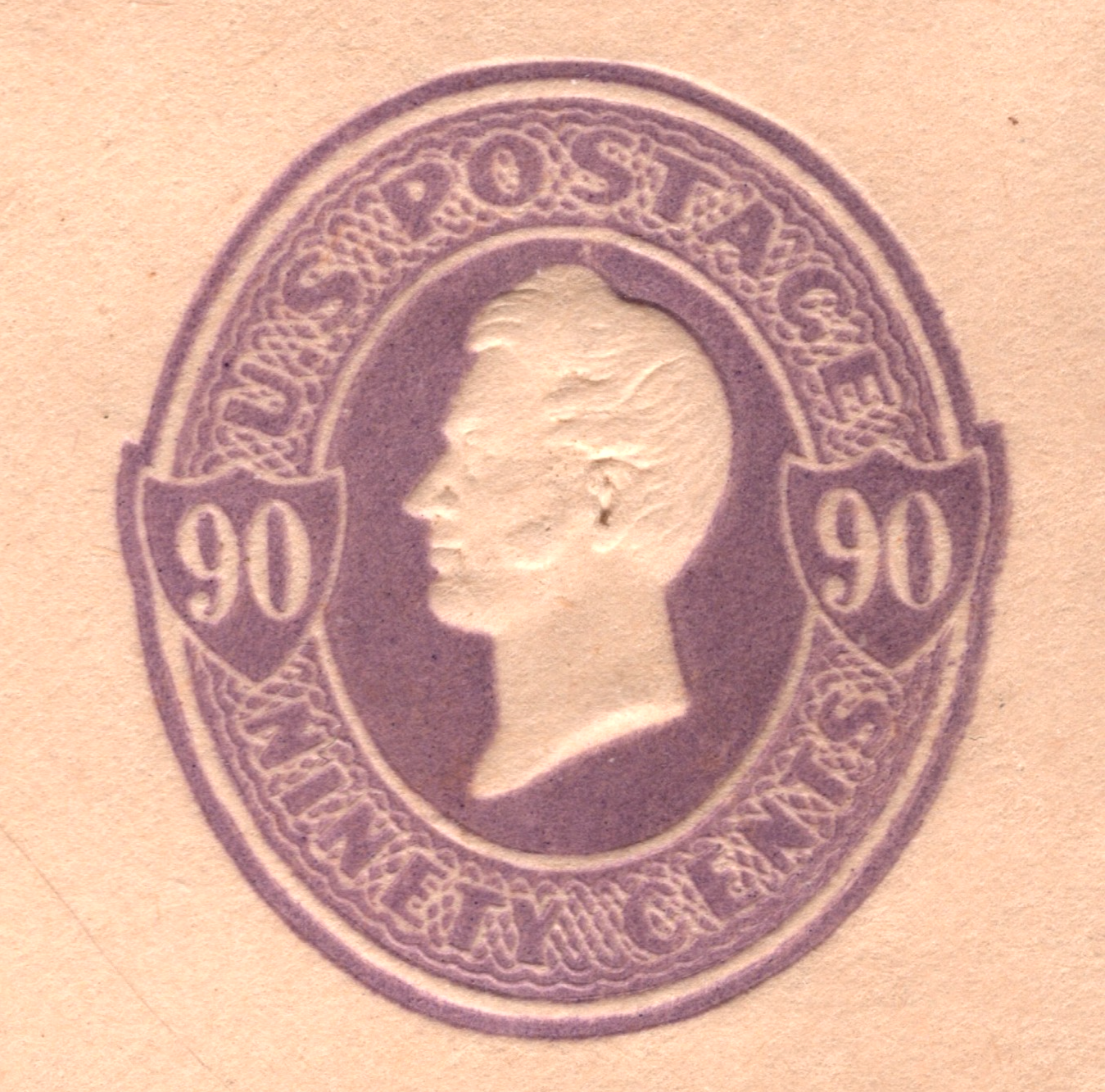USA Classic Cover 90c Purple PERRY Postal Stationery Entire Envelope Unused VM6
