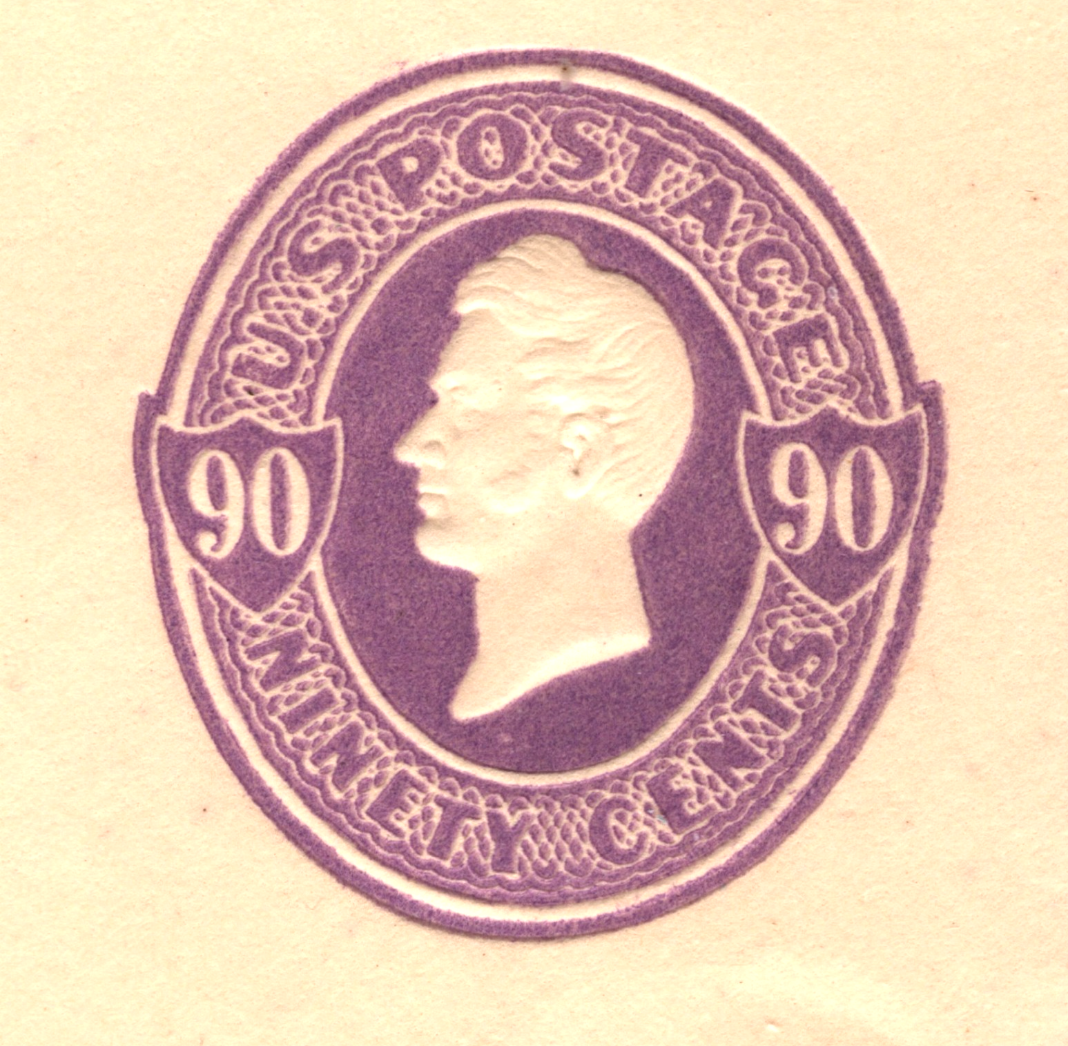 USA Classic Cover 90c Violet PERRY Postal Stationery Entire Envelope Unused VM5