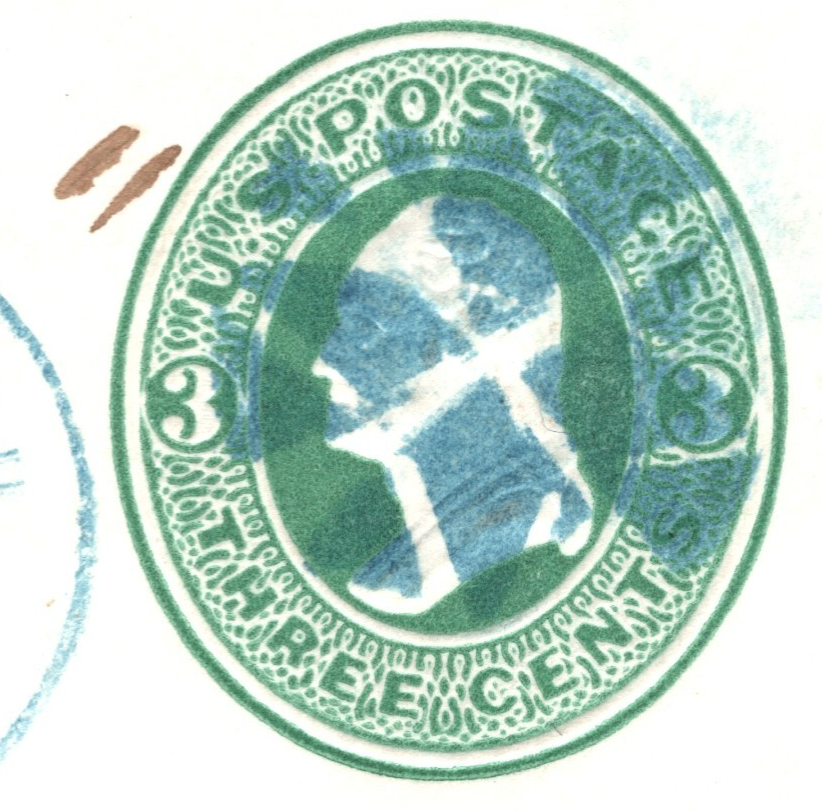 USA Classic Cover *BRIGHT BLUE* FANCY CANCEL Stationery 3c EBENSBURGH PA XU339 - Image 6