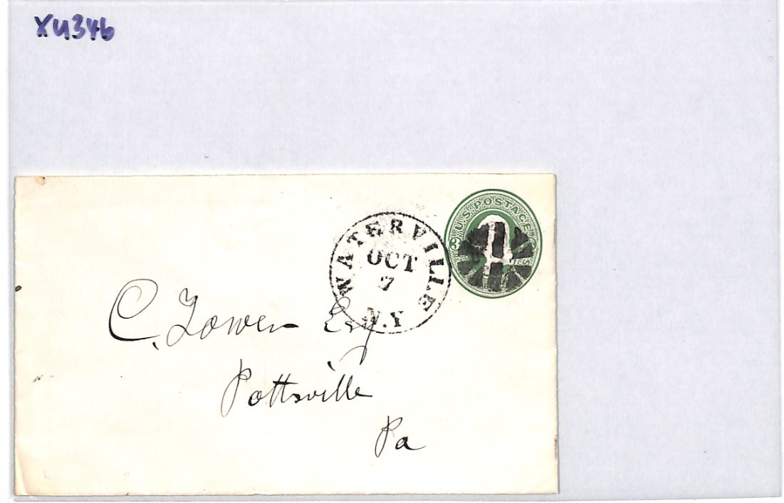 USA Classic Cover FANCY CANCEL Postal Stationery 3c *WATERVILLE* NY XU346 - Image 14