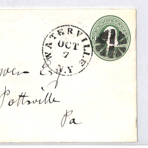 USA Classic Cover FANCY CANCEL Postal Stationery 3c *WATERVILLE* NY XU346 - Image 8