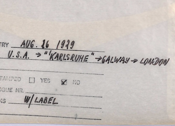 USA Cover  1929 TRANSATLANTIC Air Mail *KARLSRUHE-GALWAY* Label/Etiquette WT136 - Image 6