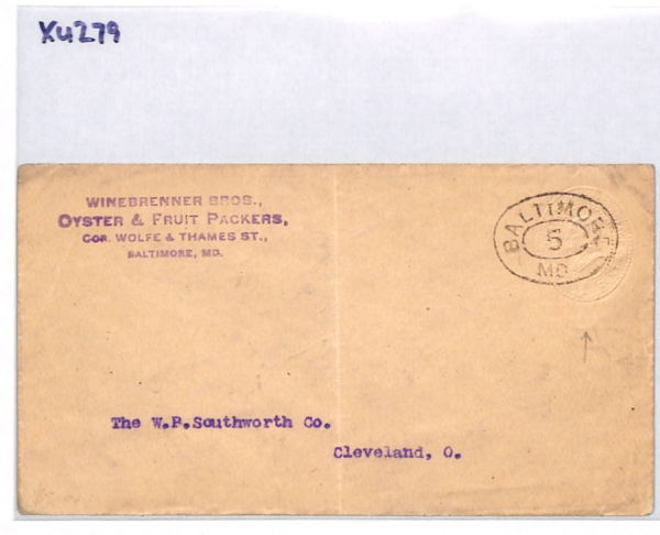 USA Cover 1c (Blue) *ALBINO* ERROR Stationery Superb BALTIMORE/5 MD Oval XU279 - Image 7