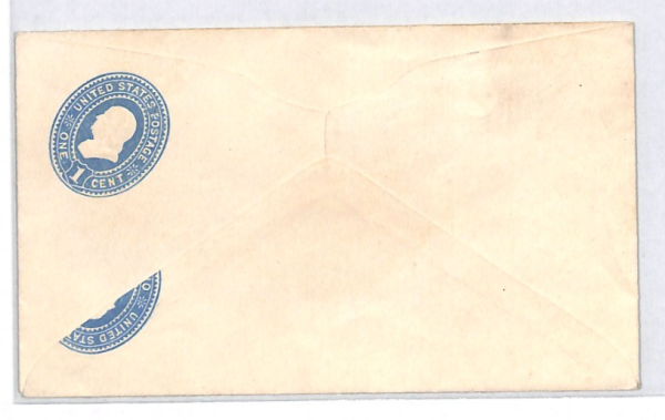USA Cover 1c Blue ERROR *TWO MISPLACED DIES* Postal Stationery Envelope XU266 - Image 3