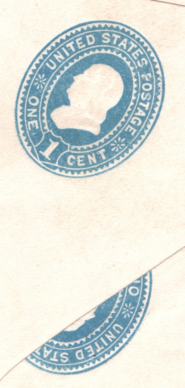 USA Cover 1c Blue ERROR *TWO MISPLACED DIES* Postal Stationery Envelope XU266 - Image 5