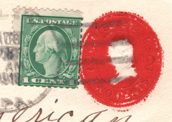USA Cover 2c ERROR/VARIETY Dramatic *OVER-INKED DIE* 1918 Stationery Env XU277 - Image 16