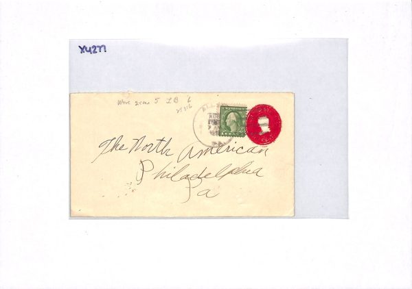 USA Cover 2c ERROR/VARIETY Dramatic *OVER-INKED DIE* 1918 Stationery Env XU277 - Image 7