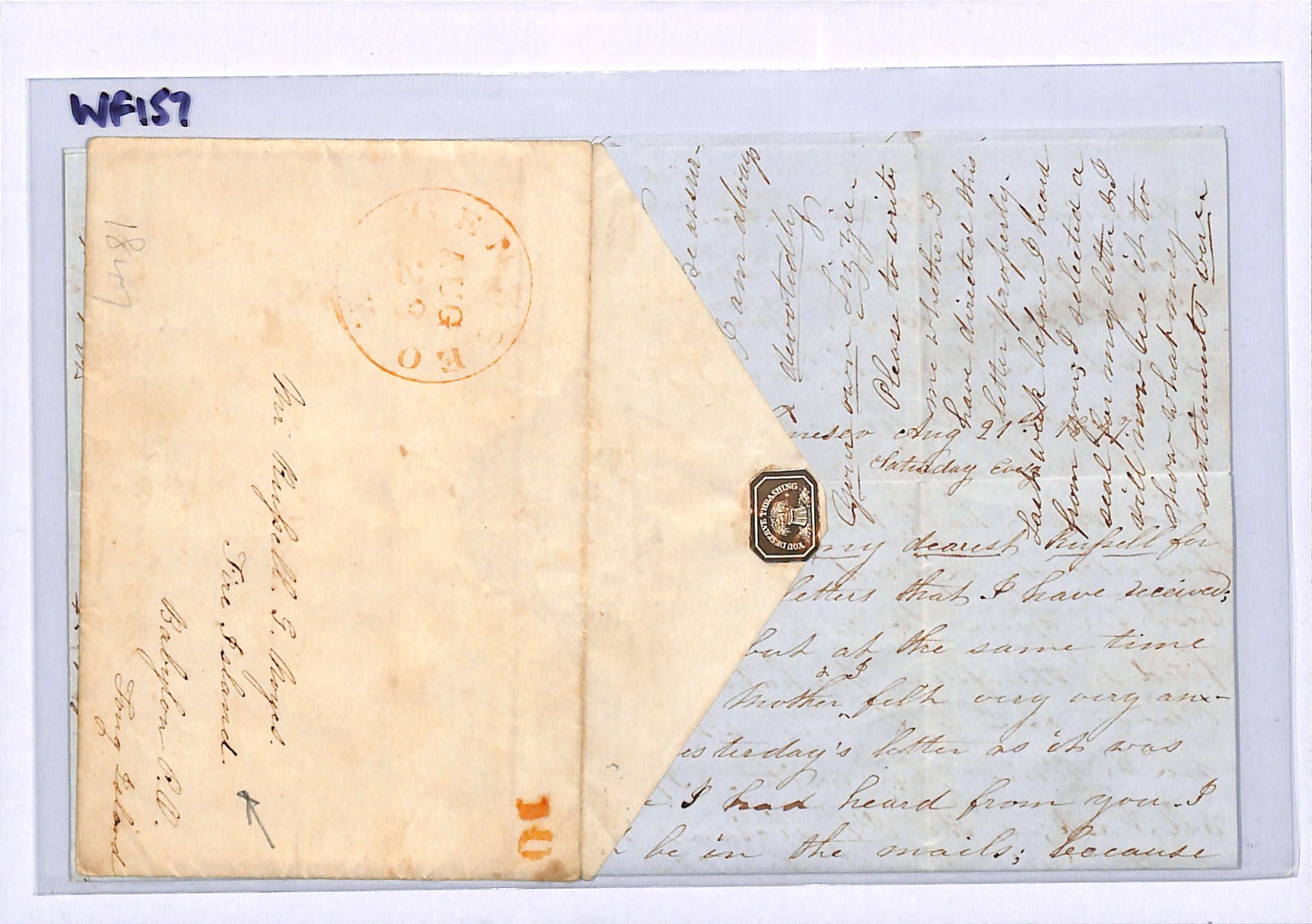 USA Cover Geneseo EL 1847 FIRE ISLAND Wafer Seal *YOU DESERVE THRASHING* WF157 - Image 6