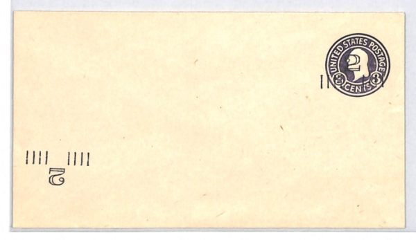 USA Cover Postal Stationery 2c ERROR MISPLACED ADDITIONAL OVERPRINT Unused XU259 - Image 3