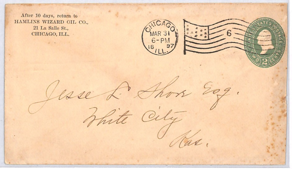 USA ELEPHANT Illustrated 1897 Cover *Hamlin Wizard Oil* Advert Stationery YH357 - Image 3