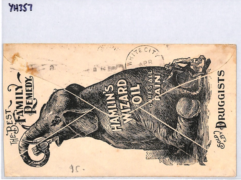 USA ELEPHANT Illustrated 1897 Cover *Hamlin Wizard Oil* Advert Stationery YH357 - Image 8