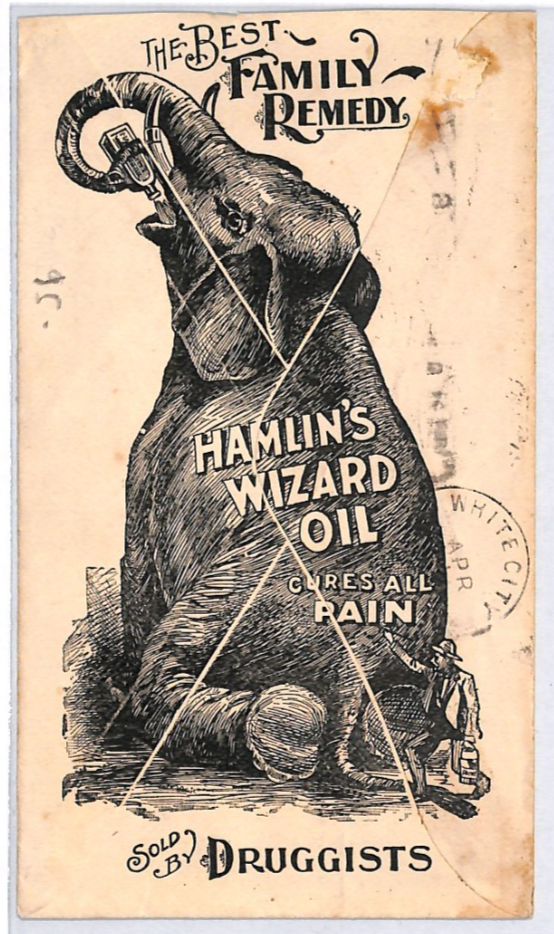 USA ELEPHANT Illustrated 1897 Cover *Hamlin Wizard Oil* Advert Stationery YH357
