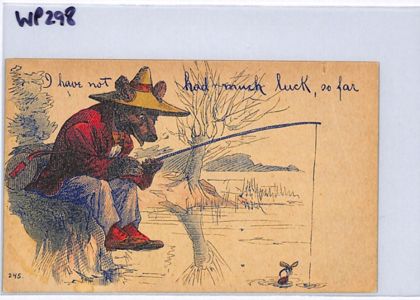 USA FISHING ART Postcard FOX Fisherman Caricature ANGLING {samwells-covers}WP298 - Image 11