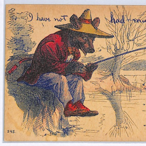 USA FISHING ART Postcard FOX Fisherman Caricature ANGLING {samwells-covers}WP298 - Image 5