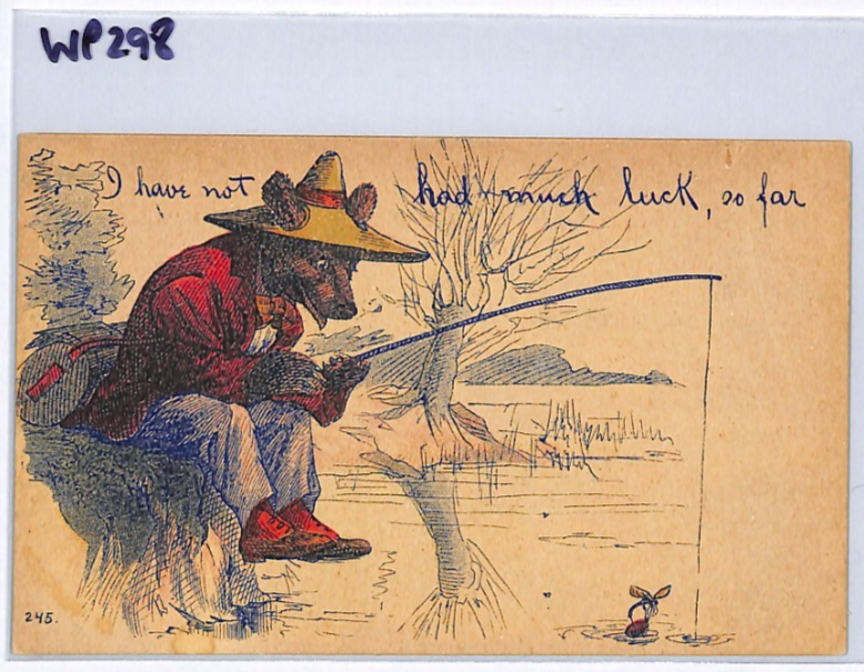 USA FISHING ART Postcard FOX Fisherman Caricature ANGLING {samwells-covers}WP298 - Image 9