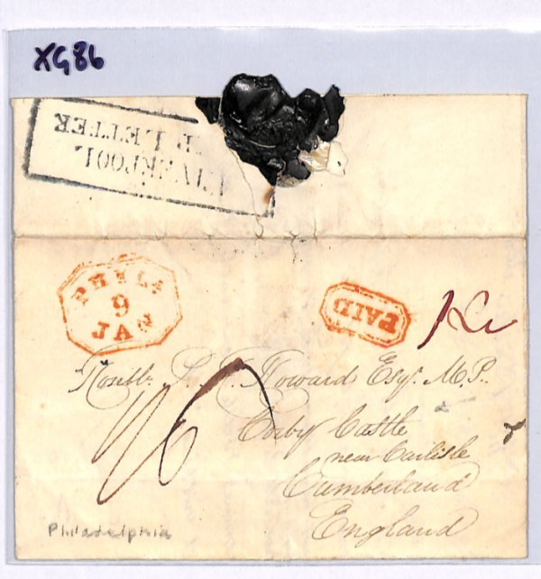 USA GB TRANSATLANTIC Cover Cumberland *Corby Castle* LIVERPOOL SHIP LETTER  XG86 - Image 7