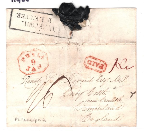 USA GB TRANSATLANTIC Cover Cumberland *Corby Castle* LIVERPOOL SHIP LETTER  XG86 - Image 8