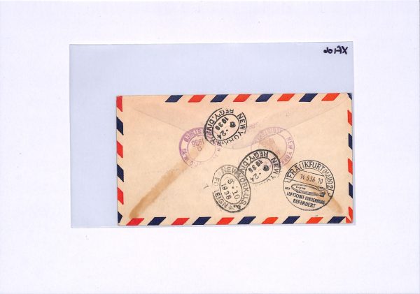 USA HINDENBURG ZEPPELIN Air 1936 Cover *FIRST FLIGHT CACHET AS CANCEL* ! XF106 - Image 9