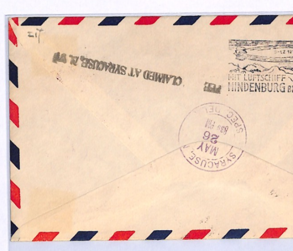 USA HINDENBURG ZEPPELIN Air Cover 16c *SPECIAL DELIVERY* 1936 FIRST FLIGHT XF104 - Image 11