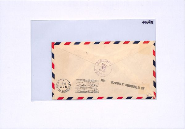 USA HINDENBURG ZEPPELIN Air Cover 16c *SPECIAL DELIVERY* 1936 FIRST FLIGHT XF104 - Image 7