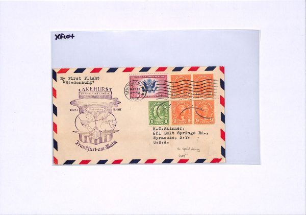 USA HINDENBURG ZEPPELIN Air Cover 16c *SPECIAL DELIVERY* 1936 FIRST FLIGHT XF104 - Image 8
