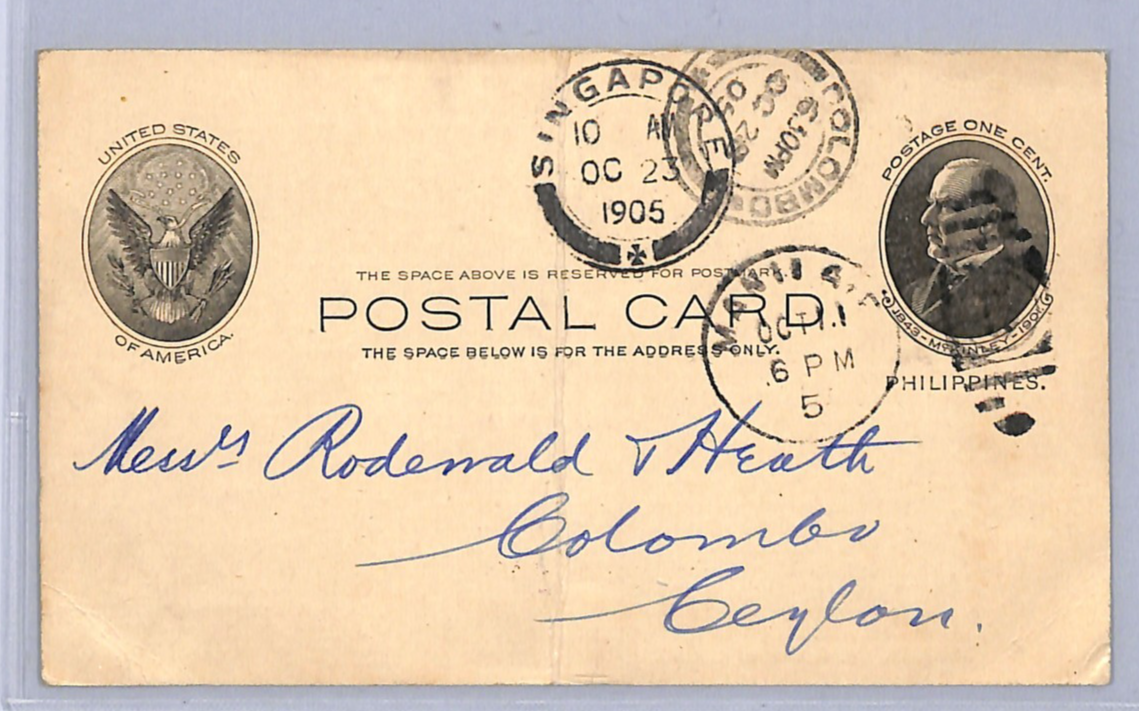 USA PHILIPPINES Advert Card TELEGRAPH CABLING Manila CEYLON Singapore 1905 UG196 - Image 3