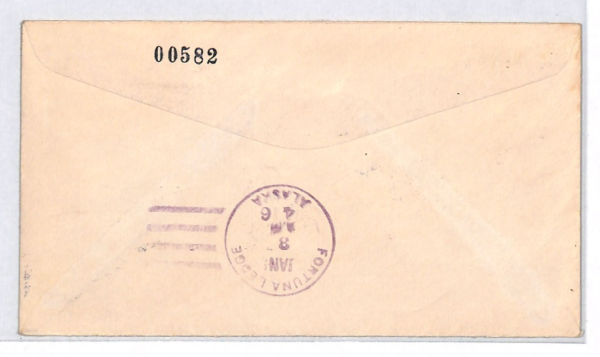USA POLAR Cover ALASKA DOG TEAM POST Mountain Village 1946 Fortuna Ledge XU287 - Image 3