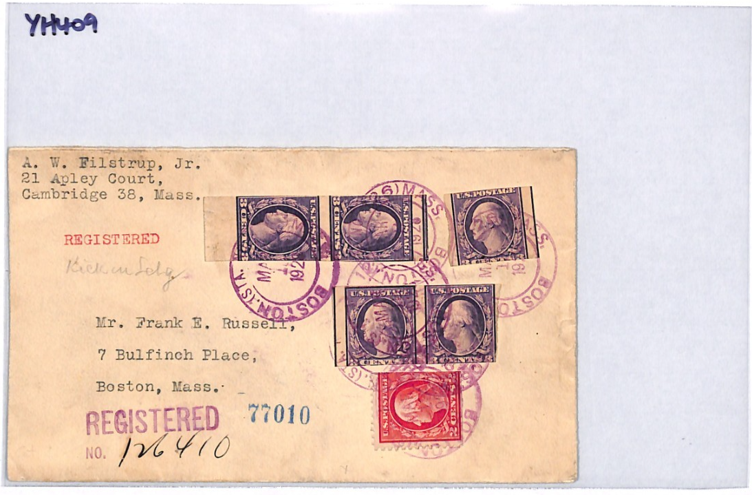 USA SPECTACULAR FRANKING Cover 3c *IMPERFORATES*{5} 1928 Boston Registered YH409 - Image 11