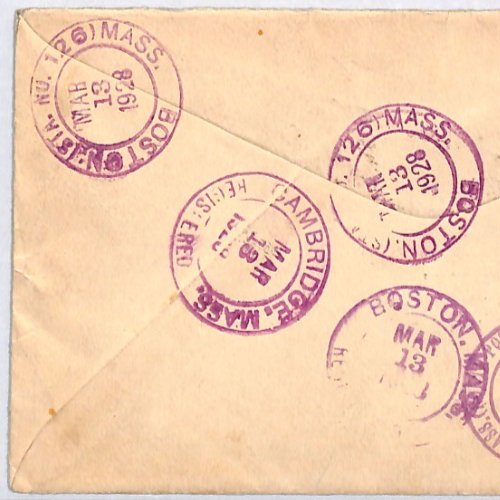 USA SPECTACULAR FRANKING Cover 3c *IMPERFORATES*{5} 1928 Boston Registered YH409 - Image 6