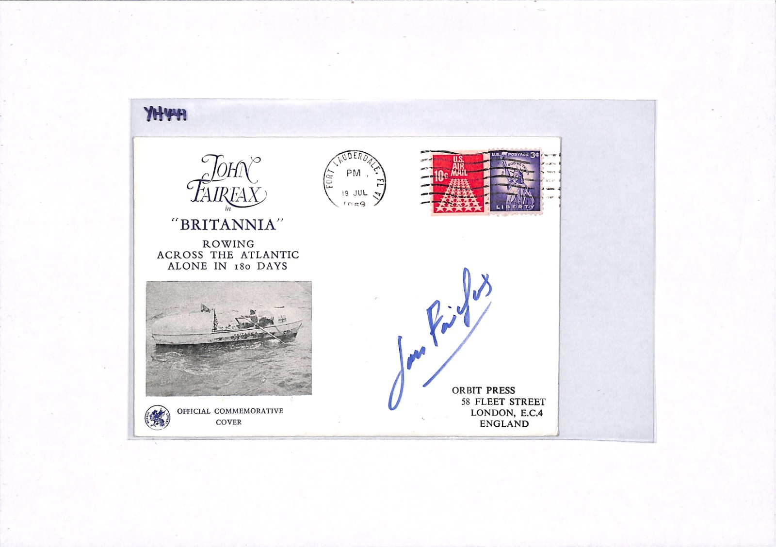 USA Solo TRANSATLANTIC ROWING *John Fairfax* SIGNED Cover 1969 London YH441 - Image 12
