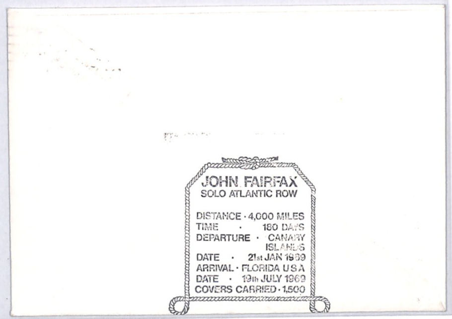 USA Solo TRANSATLANTIC ROWING *John Fairfax* SIGNED Cover 1969 London YH441 - Image 3