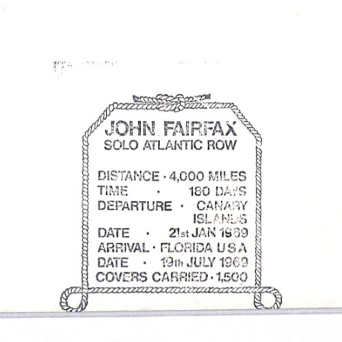 USA Solo TRANSATLANTIC ROWING *John Fairfax* SIGNED Cover 1969 London YH441 - Image 5