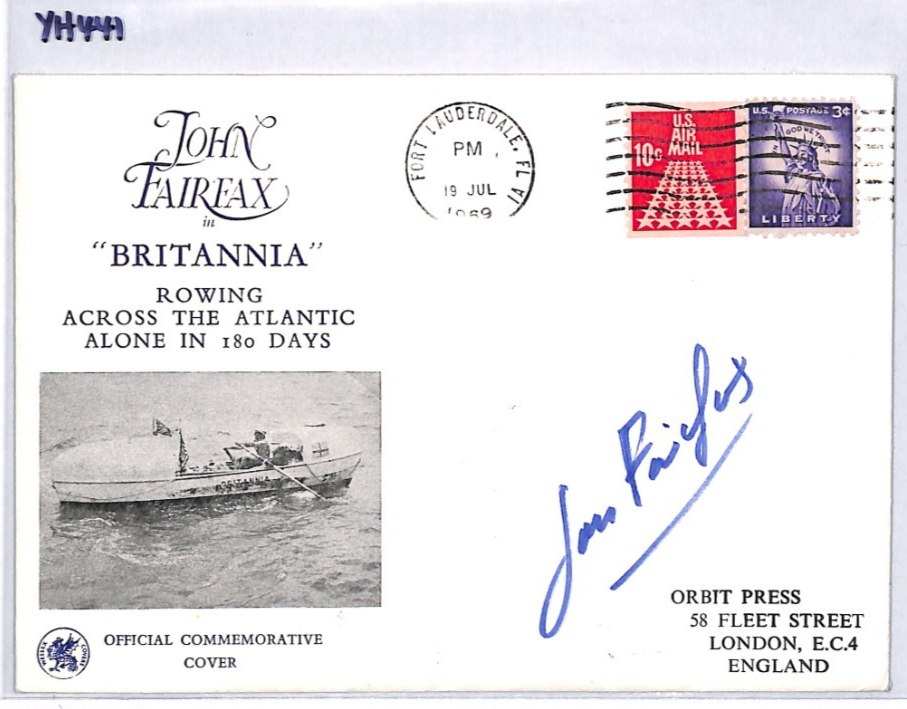 USA Solo TRANSATLANTIC ROWING *John Fairfax* SIGNED Cover 1969 London YH441 - Image 8
