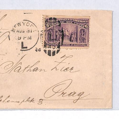 USA TRANSATLANTIC Cover 6c COLUMBIAN Stamp New York 1894 Prague Austria YH434 - Image 6