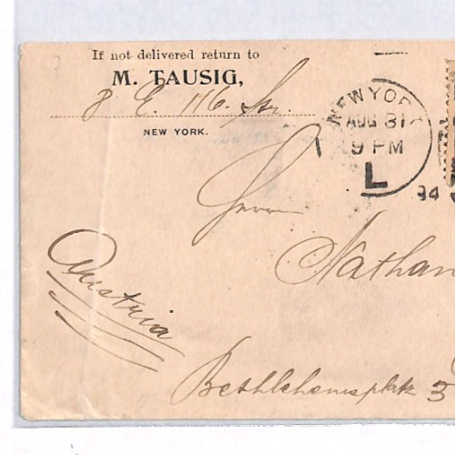 USA TRANSATLANTIC Cover 6c COLUMBIAN Stamp New York 1894 Prague Austria YH434 - Image 9