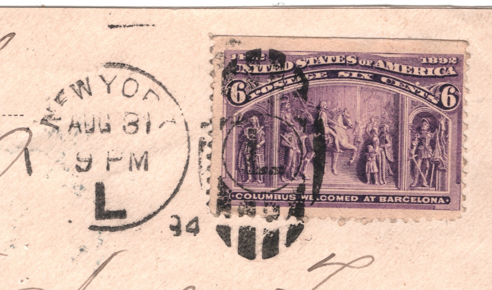 USA TRANSATLANTIC Cover 6c COLUMBIAN Stamp New York 1894 Prague Austria YH434