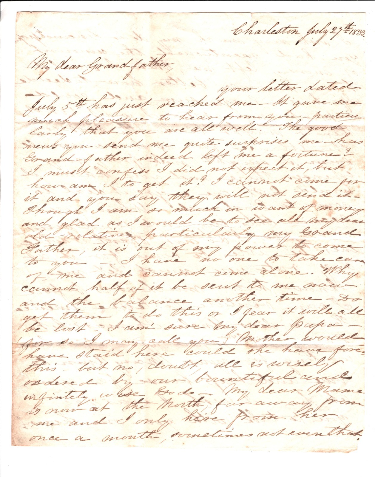 USA TRANSATLANTIC GB Cover 1833 Liverpool Ship Letter HACKLETON Northants CT166 - Image 4