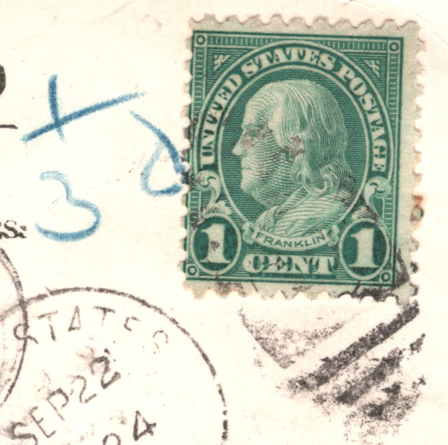 USA TRANSATLANTIC Ship Postcard SEA POST OFFICE *TAXE* Mark 1924 PAQUEBOT YH439 - Image 6