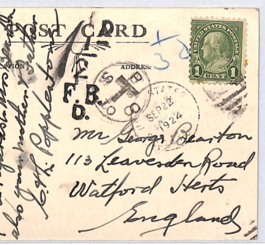 USA TRANSATLANTIC Ship Postcard SEA POST OFFICE *TAXE* Mark 1924 PAQUEBOT YH439 - Image 8