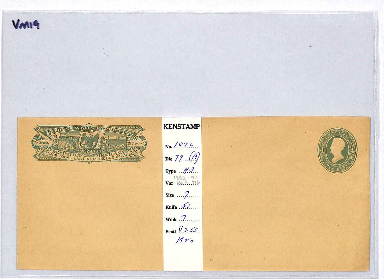 USA WELLS FARGO Postal Stationery ADVERT 4c Scott.U255 Unused Cover VM19 - Image 6