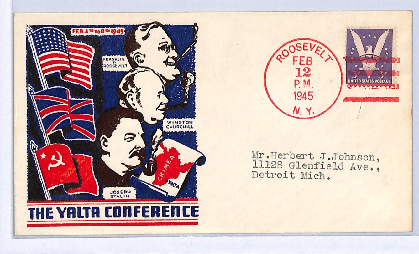 USA WW2 Cover *YALTA CONFERENCE* FDR/CHURCHILL/STALIN Roosevelt NY Cancel WE421 - Image 6
