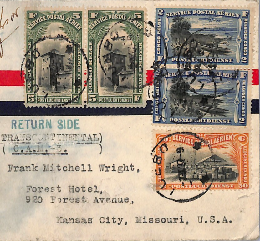 USA/BELGIAN CONGO Air *MIXED FRANKING* Cover 1927 Toulouse-Dakar Flight UG151 - Image 6