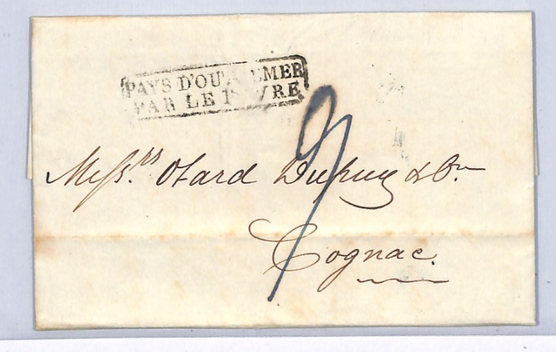 USA/FRANCE TRANSATLANTIC Cover 1834 New York Cognac Entire Letter EL XK211 - Image 3