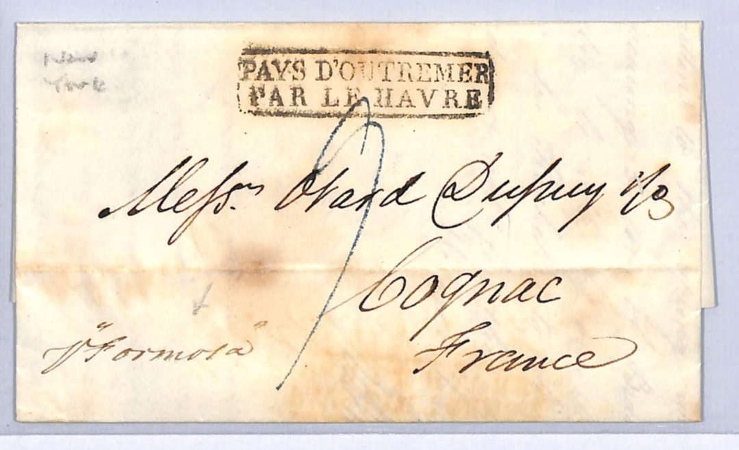 USA/FRANCE TRANSATLANTIC Cover 1834 New York Cognac FORMOSA EL WA33 - Image 3