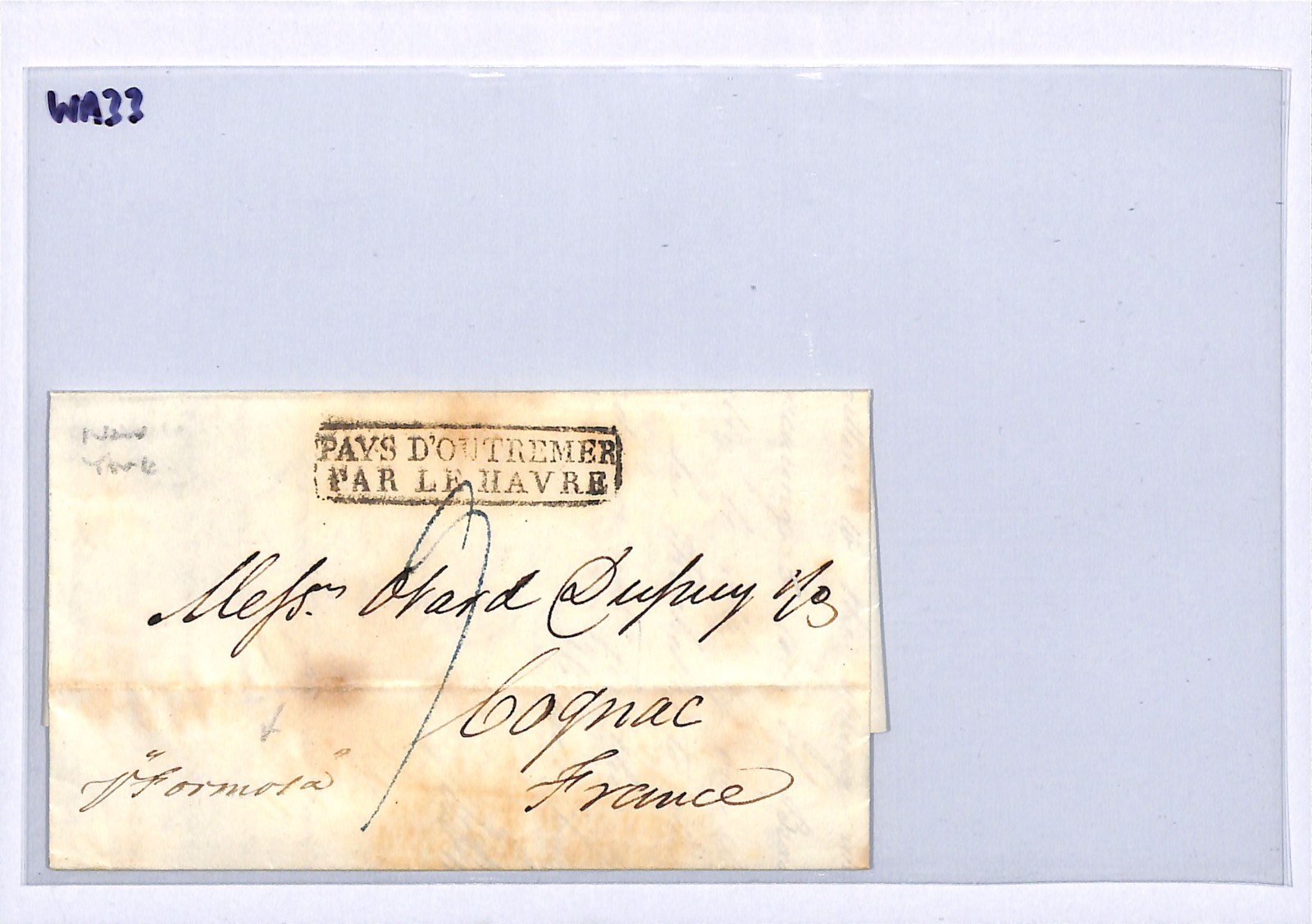 USA/FRANCE TRANSATLANTIC Cover 1834 New York Cognac FORMOSA EL WA33 - Image 6